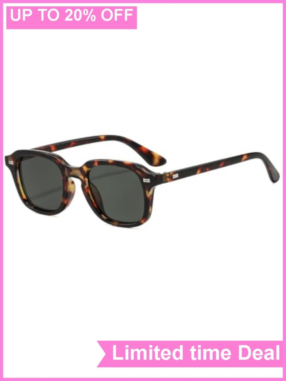 Rectangular Sunglasses UV400 Polycarbonate Lenses Lightweight Plastic Frame